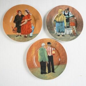 WIlliams Sonoma Guy Buffet Tuscan Storefronts Porcelain Plates 3 Germany‎ 8.25"